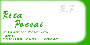 rita pocsai business card